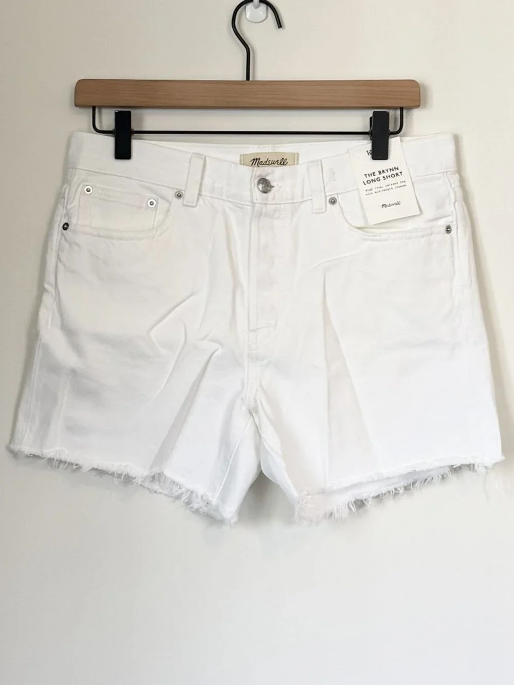 NWT Madewell The Brynn Long Short in Pure White - Size: 26
